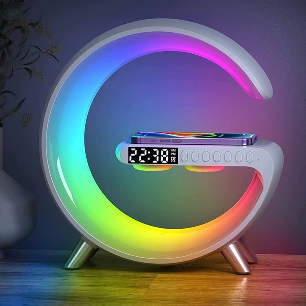Smart LED Table Lamp, 4 N 1 Charger, Nightlight, Alarm Clock ,Bluetooth - Picture 2 of 9